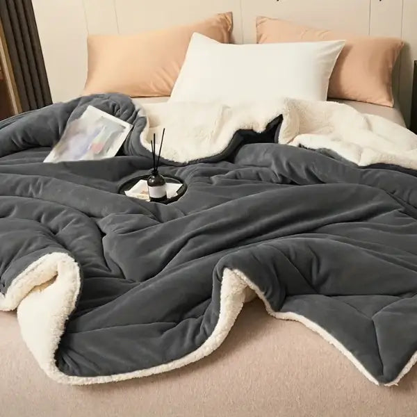 Aurora Serena - Edredom Cobertor Casal Grosso Aconchegante Textura de Lã + BRINDE